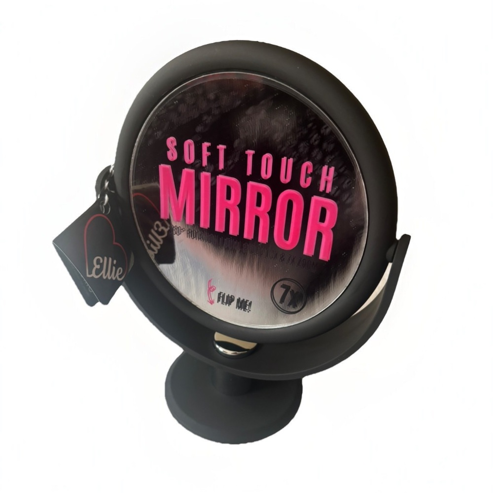 Ellie Soft Touch Vanity Mirror with Reflective Surface Black